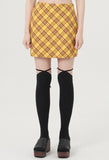 curetty (キュリティー) C RHINESTONE CHECKED SKIRT_YELLOW