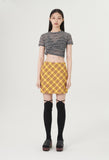 curetty (キュリティー) C RHINESTONE CHECKED SKIRT_YELLOW