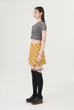 curetty (キュリティー) C RHINESTONE CHECKED SKIRT_YELLOW