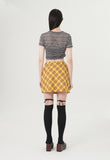 curetty (キュリティー) C RHINESTONE CHECKED SKIRT_YELLOW