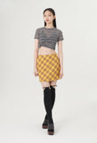 curetty (キュリティー) C RHINESTONE CHECKED SKIRT_YELLOW