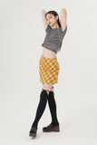 curetty (キュリティー) C RHINESTONE CHECKED SKIRT_YELLOW