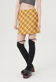 curetty (キュリティー) C RHINESTONE CHECKED SKIRT_YELLOW