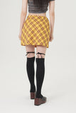 curetty (キュリティー) C RHINESTONE CHECKED SKIRT_YELLOW