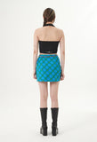 curetty (キュリティー) C RHINESTONE CHECKED SKIRT_BLUE