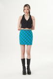 curetty (キュリティー) C RHINESTONE CHECKED SKIRT_BLUE
