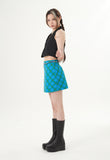 curetty (キュリティー) C RHINESTONE CHECKED SKIRT_BLUE