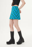 curetty (キュリティー) C RHINESTONE CHECKED SKIRT_BLUE