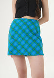curetty (キュリティー) C RHINESTONE CHECKED SKIRT_BLUE