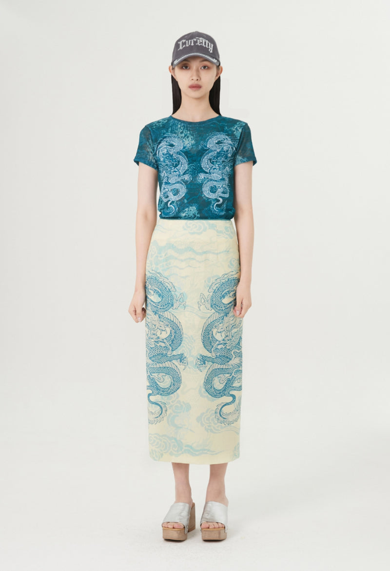 curetty (キュリティー) C DRAGON MAXI SKIRT_CREAM