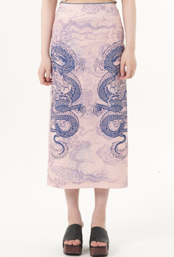 curetty (キュリティー) C DRAGON MAXI SKIRT_PINK