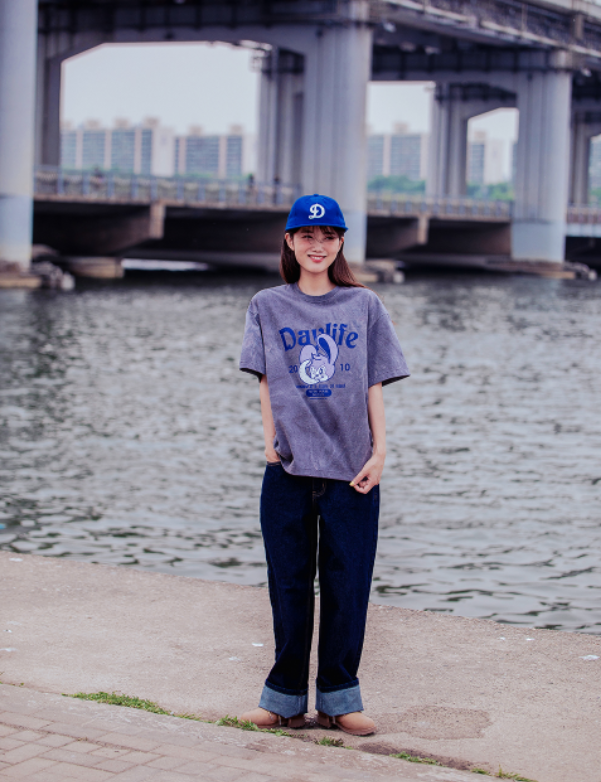 デイライフ(Daylife) Danny Half T-shirt (Grey)