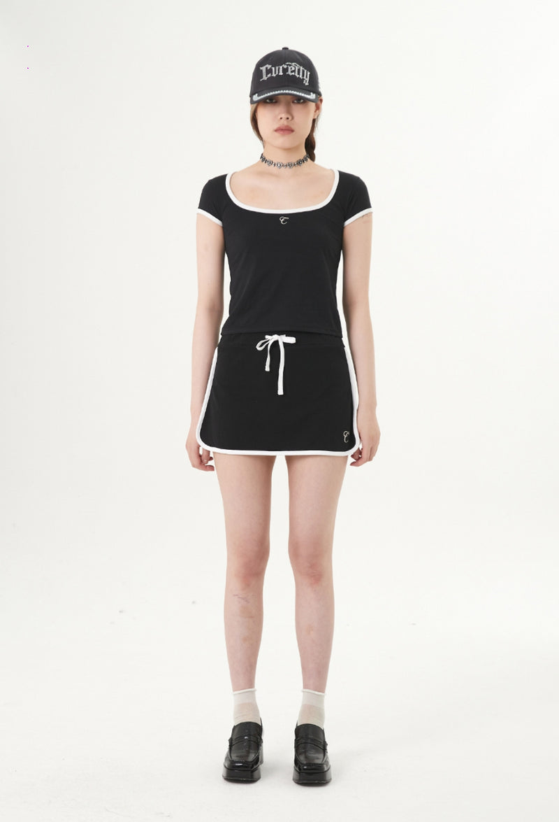 curetty (キュリティー) C CONTRAST COLOR T-SHIRT_BLACK