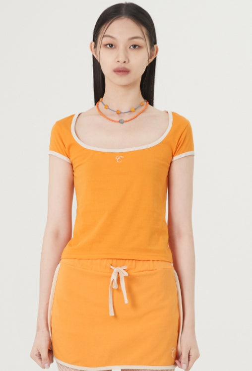 curetty (キュリティー) C CONTRAST COLOR T-SHIRT_ORANGE