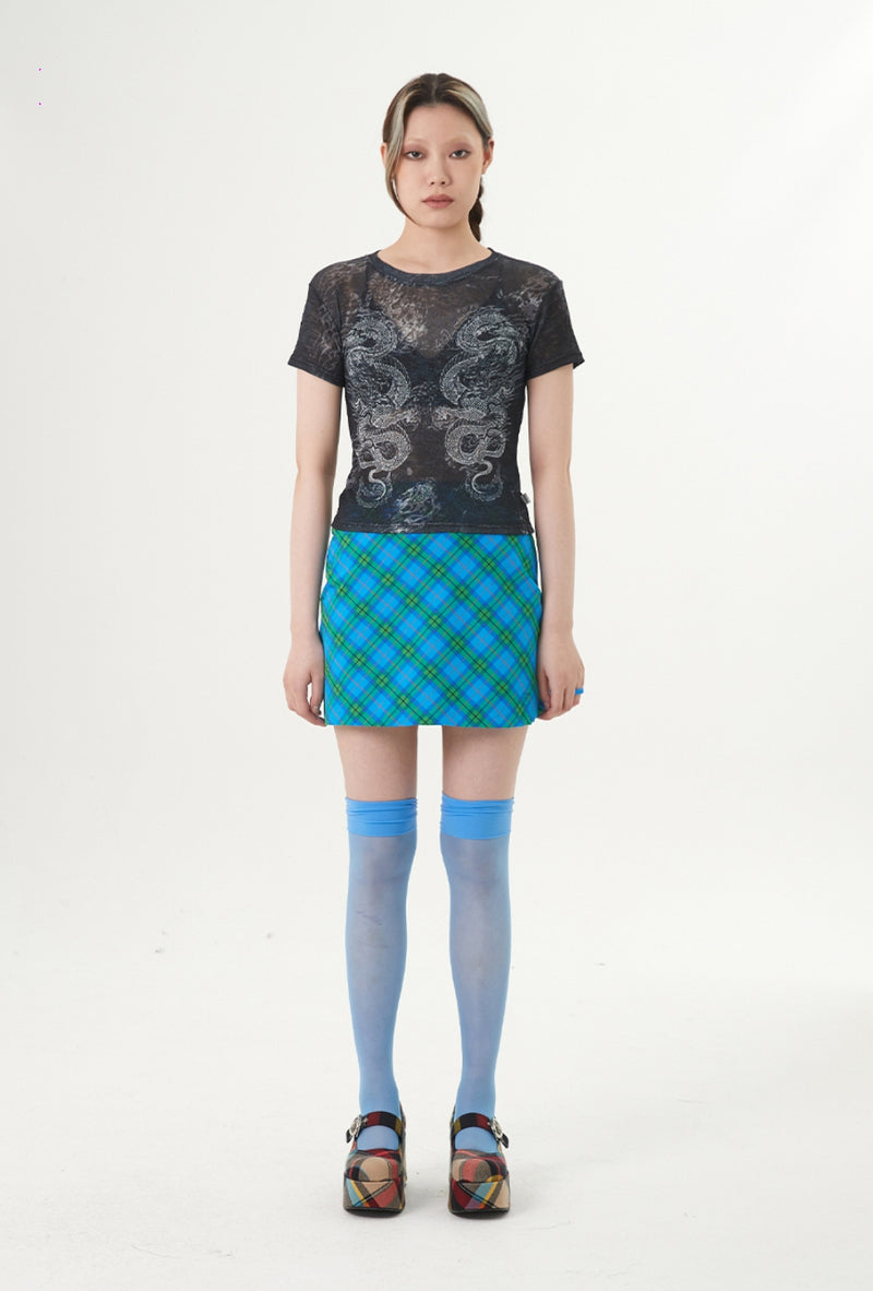 curetty (キュリティー) C DOUBLE DRAGON PRINT T-SHIRT_BLACK