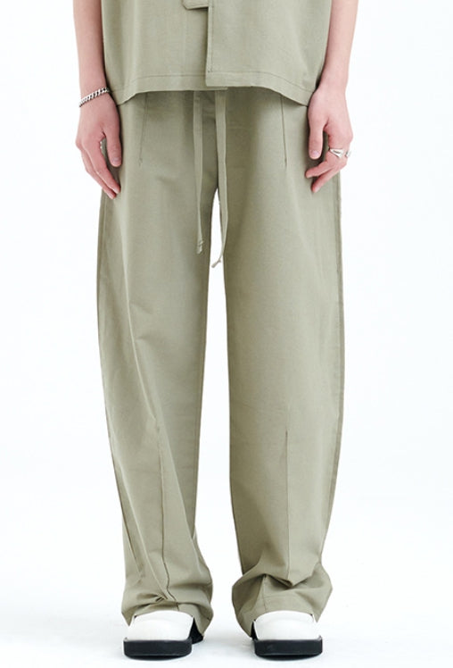 ラメルマメゾン (LA MER MA MAISON) PIN TUCK WIDE LINEN PANTS KHAKI