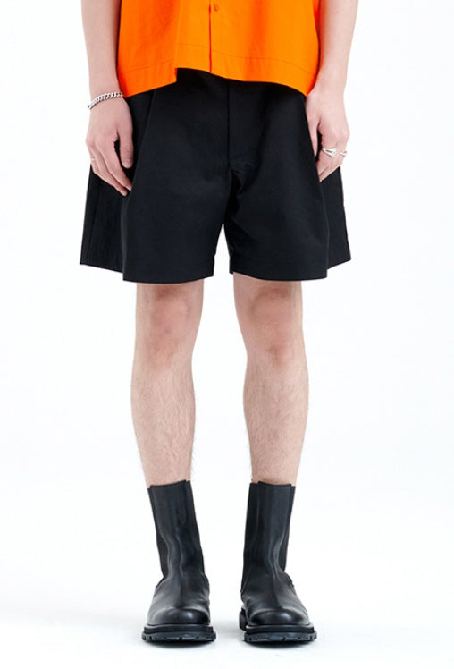 ラメルマメゾン (LA MER MA MAISON) COLOR TAG ONE TUCK SHORT BLACK