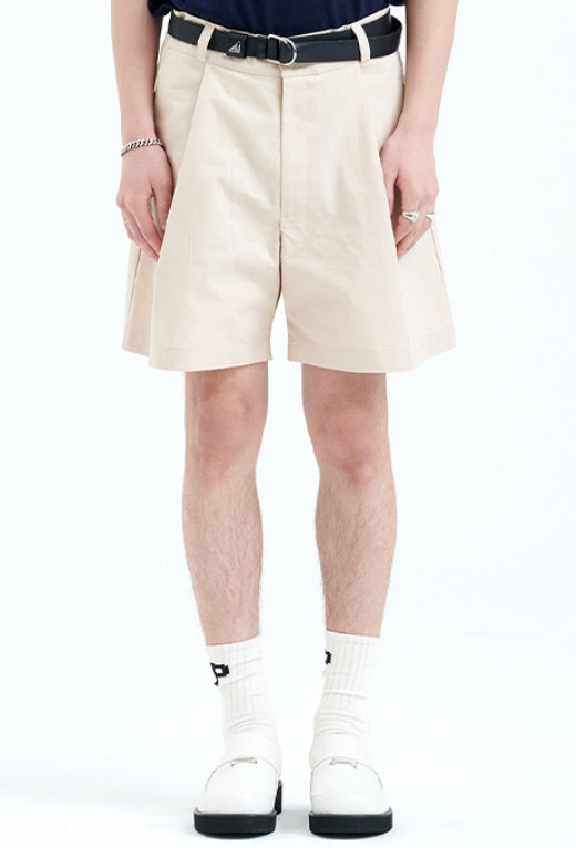 ラメルマメゾン (LA MER MA MAISON)  COLOR TAG ONE TUCK SHORT BEIGE