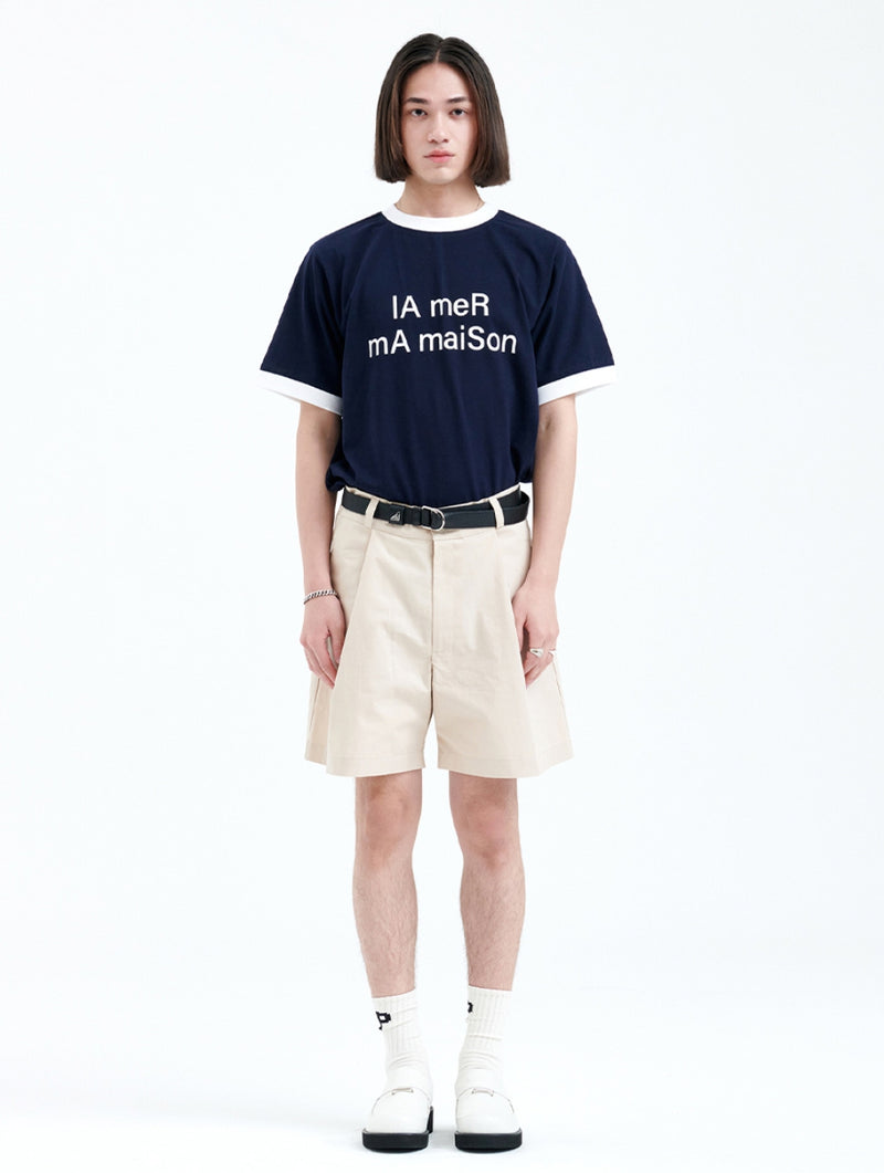 ラメルマメゾン (LA MER MA MAISON)  COLOR TAG ONE TUCK SHORT BEIGE