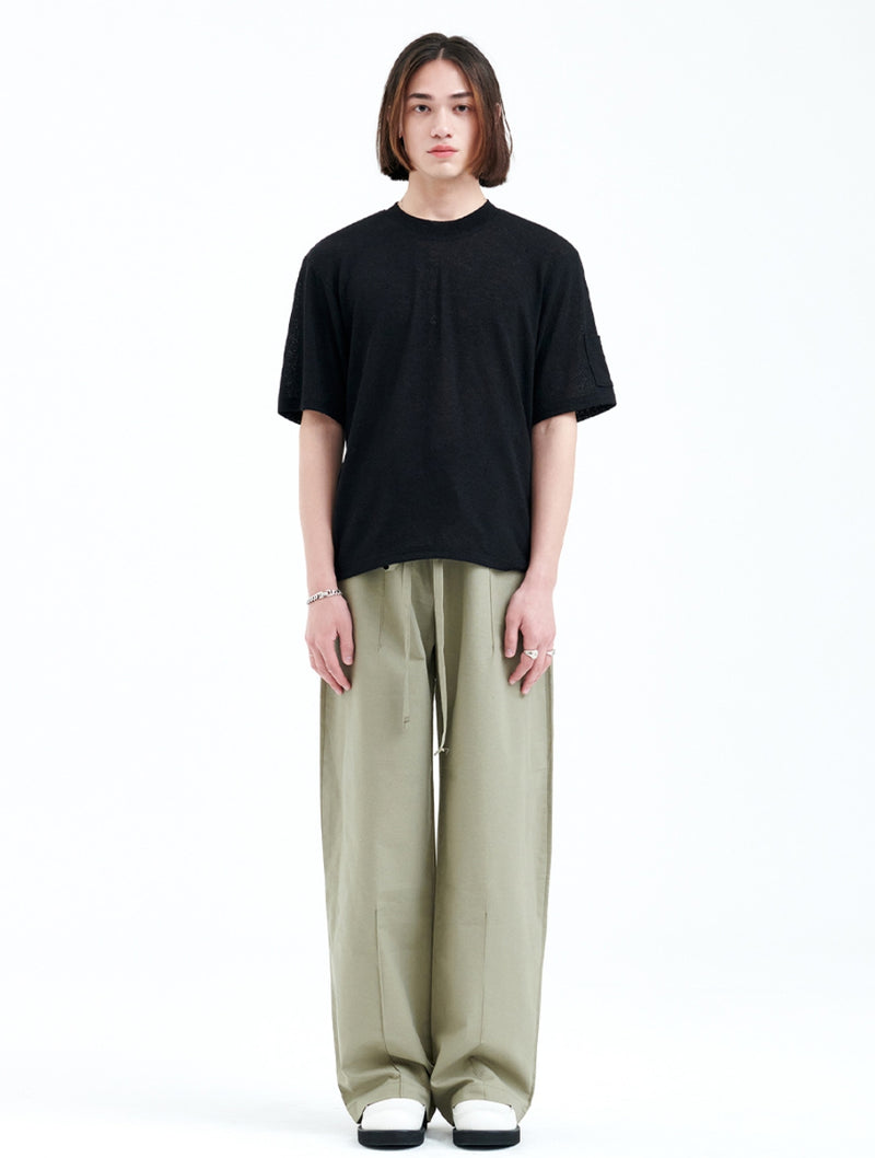 ラメルマメゾン (LA MER MA MAISON) SLEEVE POCKET KNIT BLACK