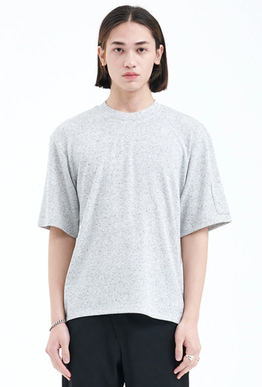 ラメルマメゾン (LA MER MA MAISON) SLEEVE POCKET KNIT ASH MELANGE