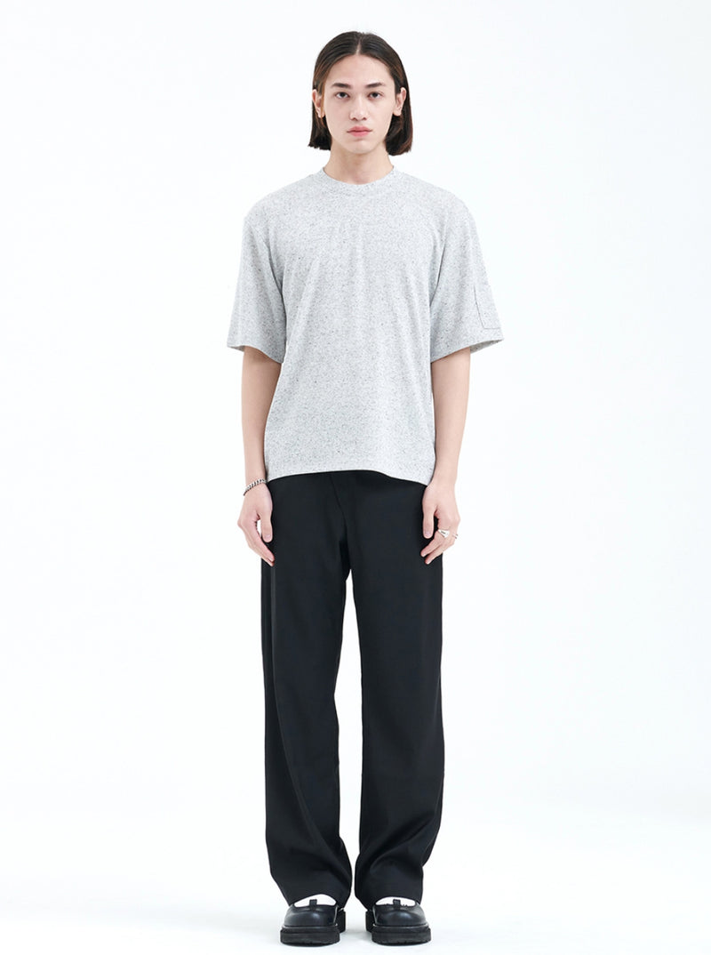 ラメルマメゾン (LA MER MA MAISON) SLEEVE POCKET KNIT ASH MELANGE