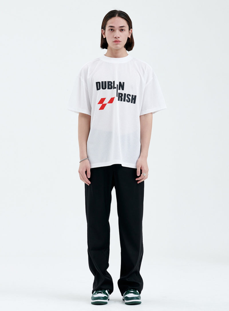 ラメルマメゾン (LA MER MA MAISON) G.PRINT MESH HALF-T WHITE