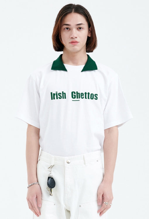 ラメルマメゾン (LA MER MA MAISON) ADD COLLAR HALF-T GREEN