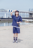 デイライフ(Daylife) Nylon Midi Skirt (Navy)