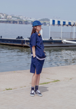 デイライフ(Daylife) Nylon Midi Skirt (Navy)