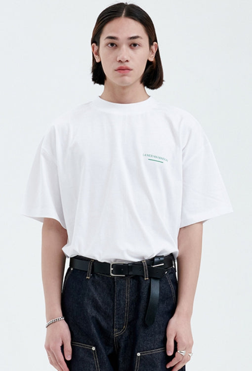 ラメルマメゾン (LA MER MA MAISON)  INTERSECTION LOGO HALF-T WHITE