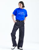 ラメルマメゾン (LA MER MA MAISON)  FLOCKING LOGO HALF-T BLUE