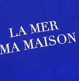 ラメルマメゾン (LA MER MA MAISON)  FLOCKING LOGO HALF-T BLUE