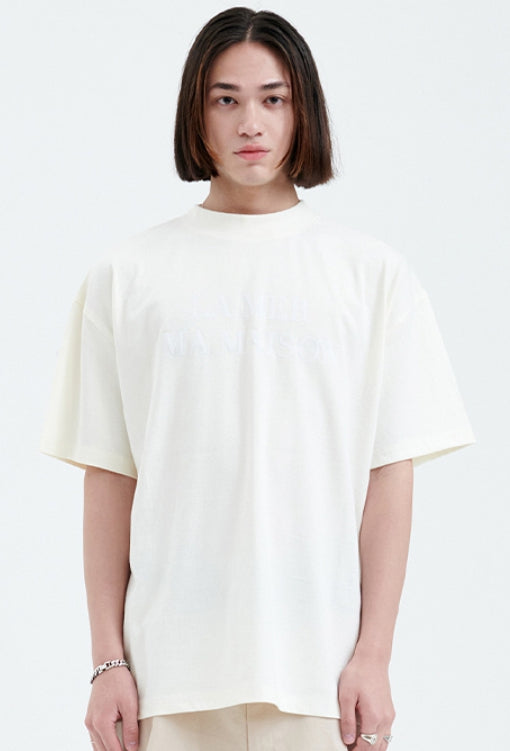 ラメルマメゾン (LA MER MA MAISON)  FLOCKING LOGO HALF-T CREAM