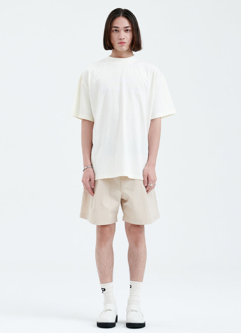ラメルマメゾン (LA MER MA MAISON)  FLOCKING LOGO HALF-T CREAM