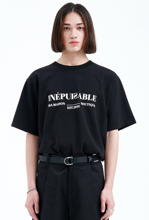 ラメルマメゾン (LA MER MA MAISON) SLOGAN HALF-T BLACK