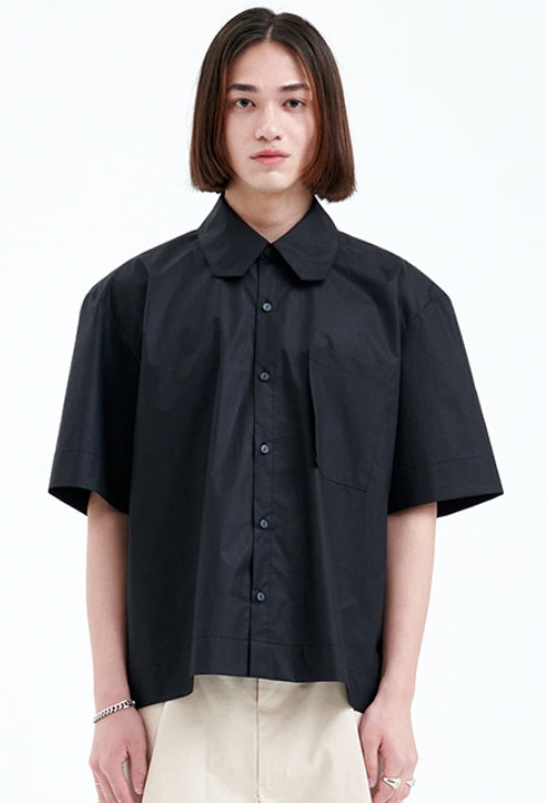 ラメルマメゾン (LA MER MA MAISON) ANGLE COLLAR SHIRT BLACK