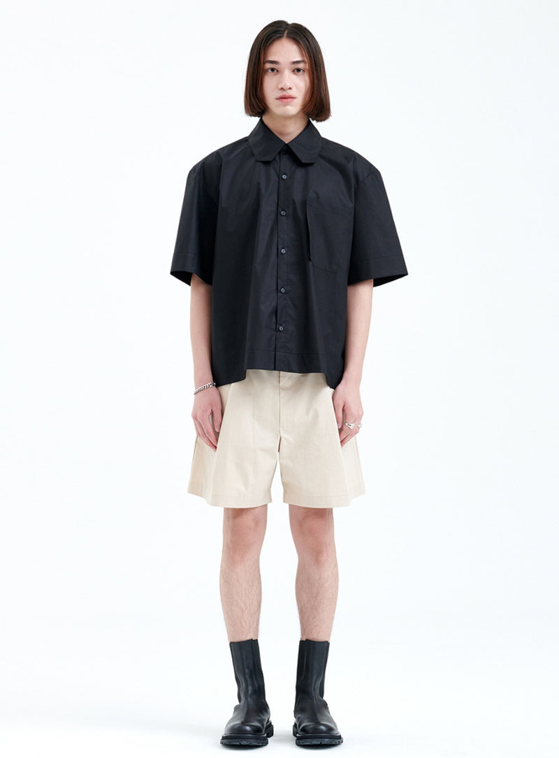 ラメルマメゾン (LA MER MA MAISON)  ANGLE COLLAR SHIRT BLACK