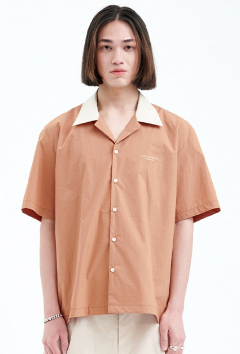 ラメルマメゾン (LA MER MA MAISON) COLORING OPEN COLLAR SHIRT CINNAMON