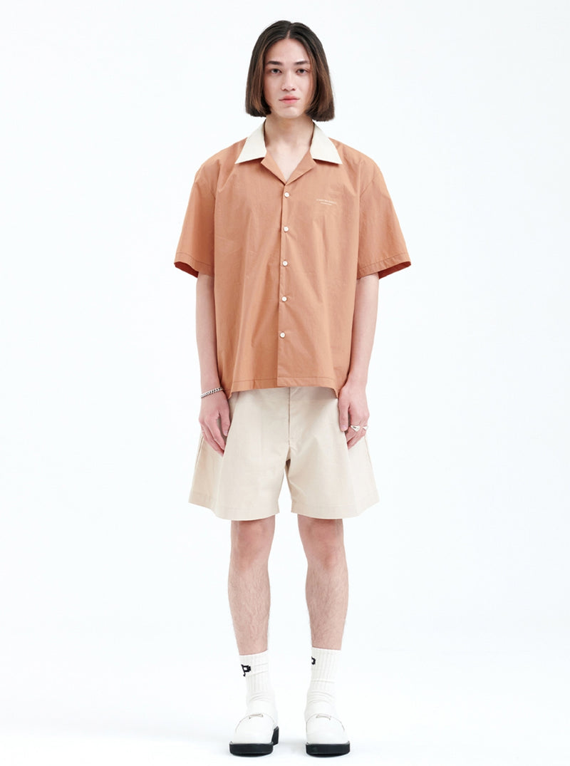 ラメルマメゾン (LA MER MA MAISON) COLORING OPEN COLLAR SHIRT CINNAMON