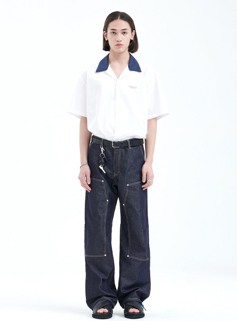 ラメルマメゾン (LA MER MA MAISON)  COLORING OPEN COLLAR SHIRT WHITE