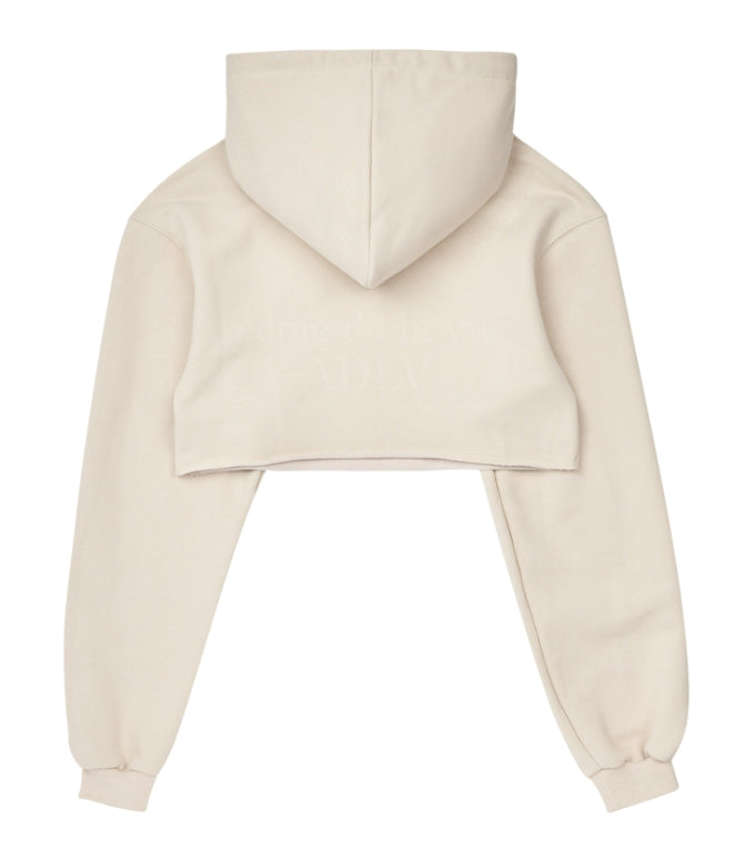 アクメドラビ(acme' de la vie) A LOGO EMBLEM PATCH CROP HOODIE BEIGE