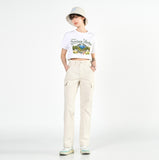 アクメドラビ(acme' de la vie) GREENERY ARTWORK CROP TOP SHORT SLEEVE T-SHIRT WHITE