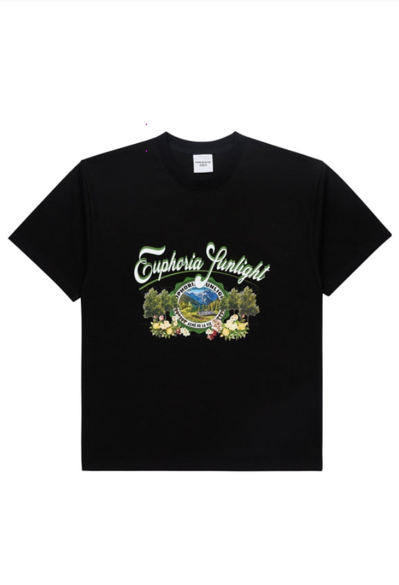 アクメドラビ(acme' de la vie) GREENERY ARTWORK BASIC SHORT SLEEVE T-SHIRT BLACK