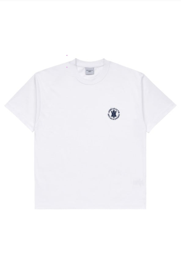 アクメドラビ(acme' de la vie) A LOGO EMBLEM EMBROIDERY BASIC SHORT SLEEVE T-SHIRT WHITE