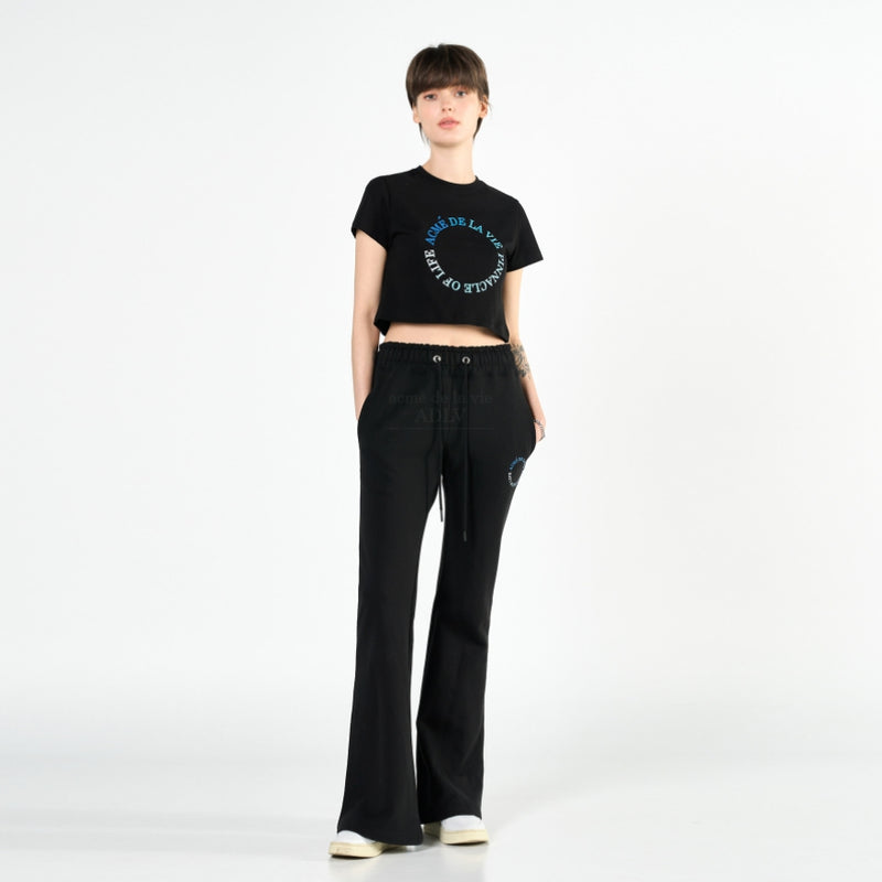 アクメドラビ(acme' de la vie) CIRCLE LOGO ARTWORK CROP TOP SHORT SLEEVE T-SHIRT BLACK