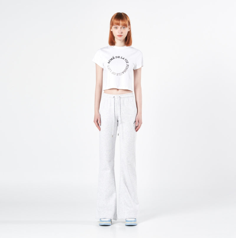 アクメドラビ(acme' de la vie) CIRCLE LOGO ARTWORK CROP TOP SHORT SLEEVE T-SHIRT WHITE