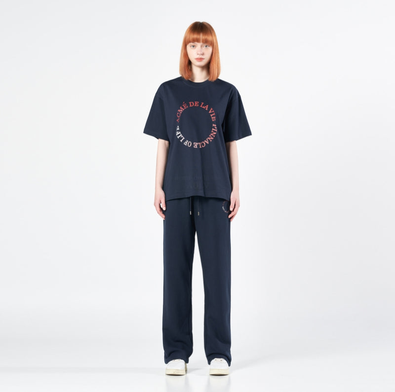 アクメドラビ(acme' de la vie) CIRCLE LOGO ARTWORK BASIC SHORT SLEEVE T-SHIRT NAVY