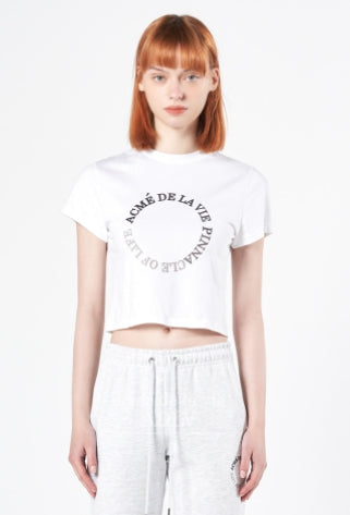 アクメドラビ(acme' de la vie) CIRCLE LOGO ARTWORK BOOTS CUT TRAINING PANTS MELANGE