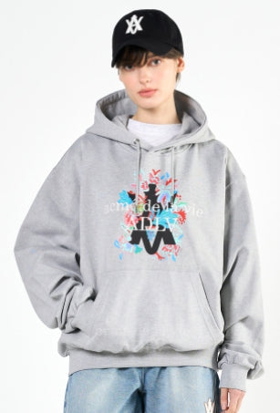 アクメドラビ(acme' de la vie) A LOGO EMBLEM FLOWER ESSENTIAL HOODIE MELANGE
